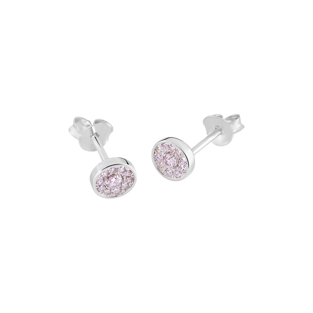 Boucles D'oreilles Puces Auxana Argent Blanc Oxyde De Zirconium - Puces Femme | Marc Orian