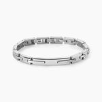Bracelet Identit&eacute;e Zion Acier Blanc - Gourmettes Homme | Marc Orian