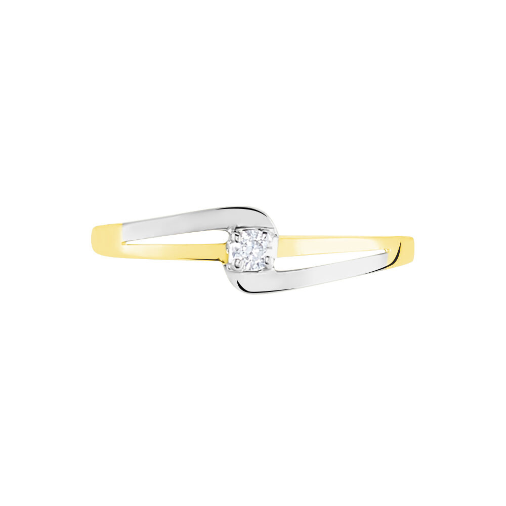 Bague Nesryne Or Bicolore Oxyde De Zirconium - Solitaires Femme | Marc Orian