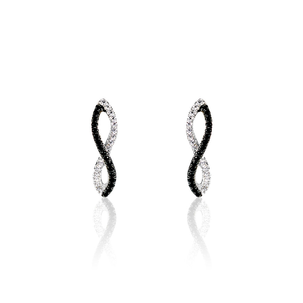 Boucles D'oreilles Argent Blanc Prudentia Oxyde De Zirconium - Puces Femme | Marc Orian
