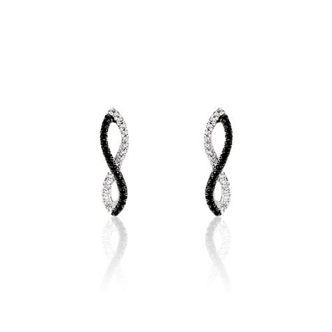 Boucles D'oreilles Argent Blanc Prudentia Oxyde De Zirconium - Puces Femme | Marc Orian
