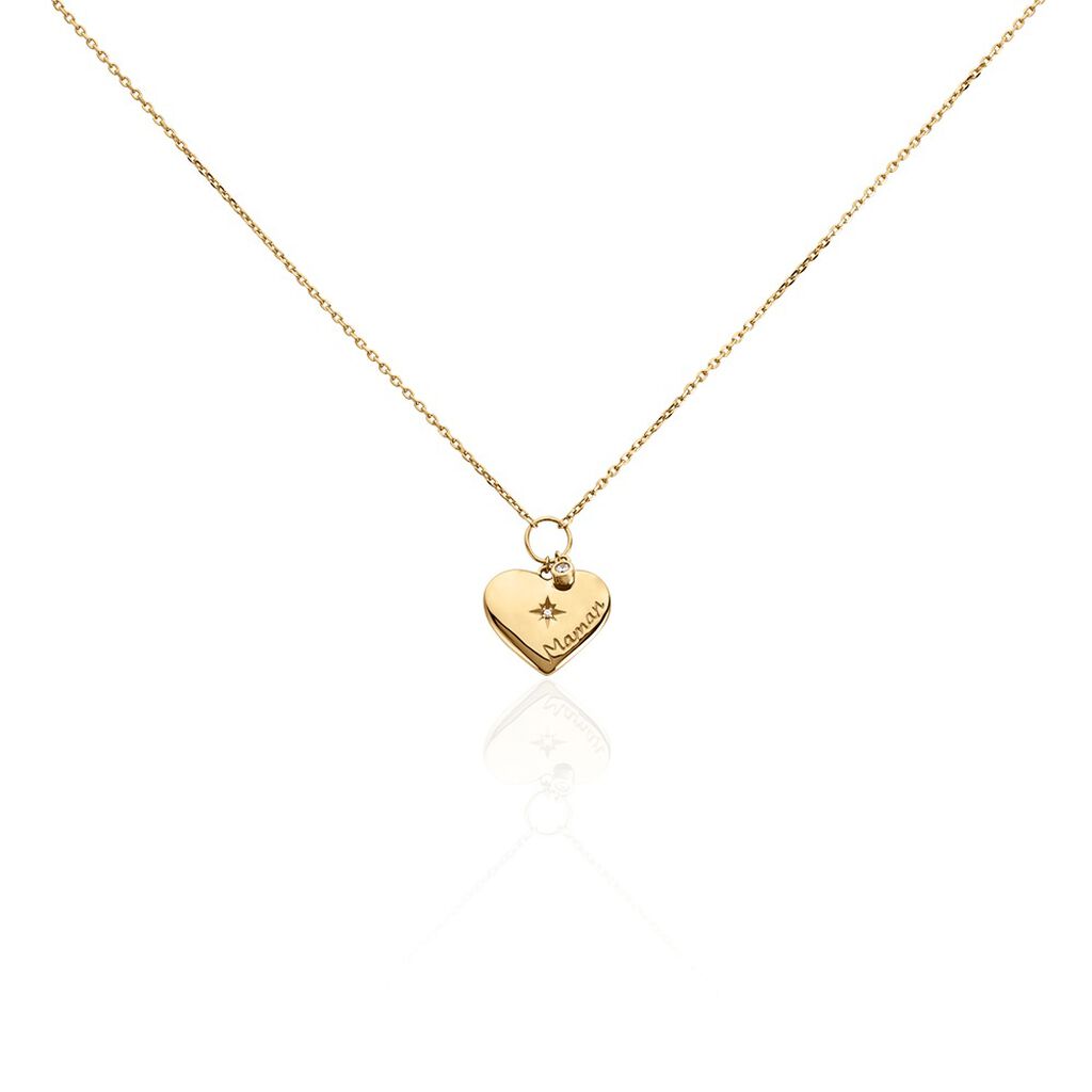 Collier Shima Plaque Or Jaune Oxyde De Zirconium - Colliers avec pierres Femme | Marc Orian