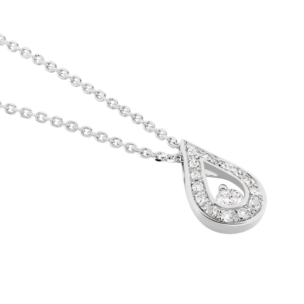 Collier Or Blanc Purete Goutte Diamant - Colliers avec pierres Femme | Marc Orian