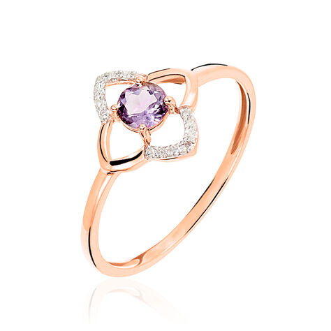 Bague Or Rose Amethyste Et Diamant - Bagues Femme | Marc Orian