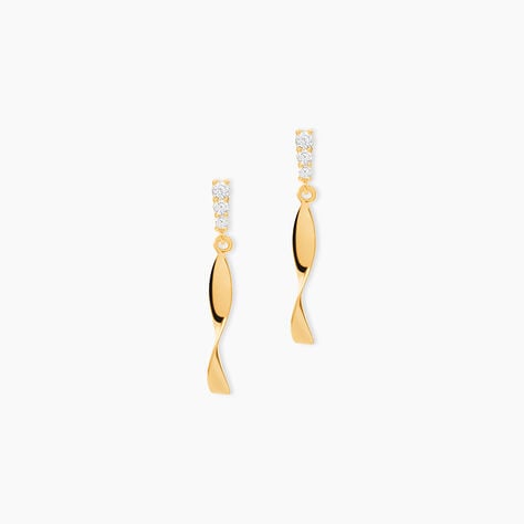 Boucles D'oreilles Pendantes Kristina Or Jaune Oxyde De Zirconium - Pendantes Femme | Marc Orian