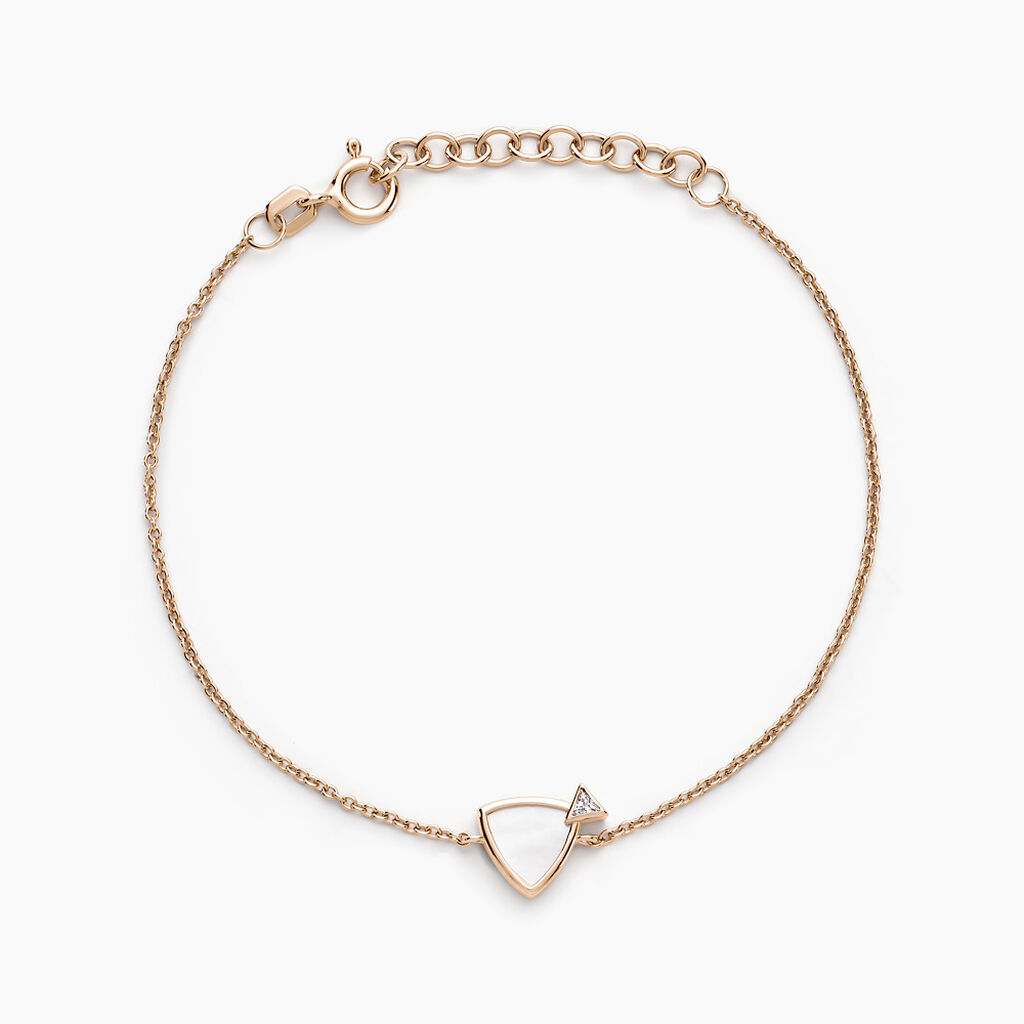 Bracelet Muse Argent Rose Nacre Oxyde De Zirconium - Bracelets chaînes Femme | Marc Orian