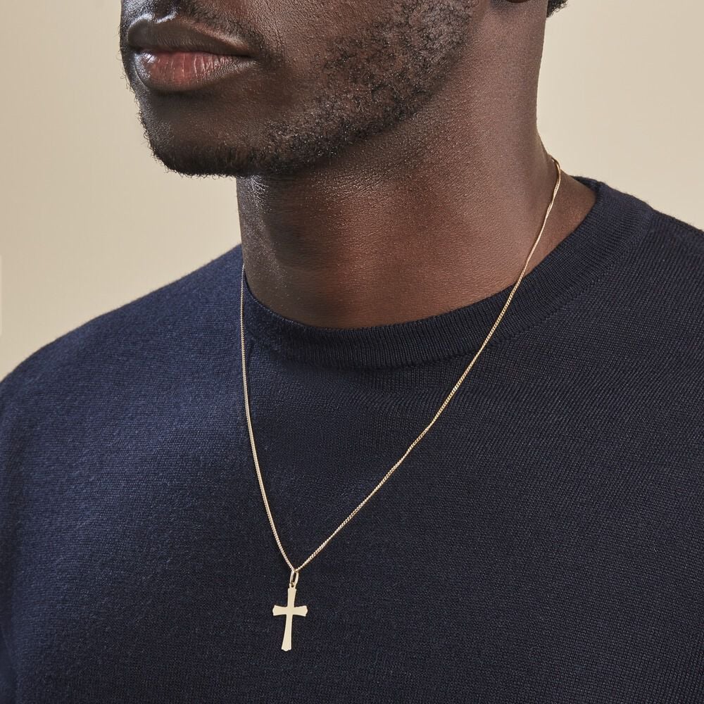 Pendentif Benny Croix Ciselee Or Jaune - Pendentifs Famille | Marc Orian