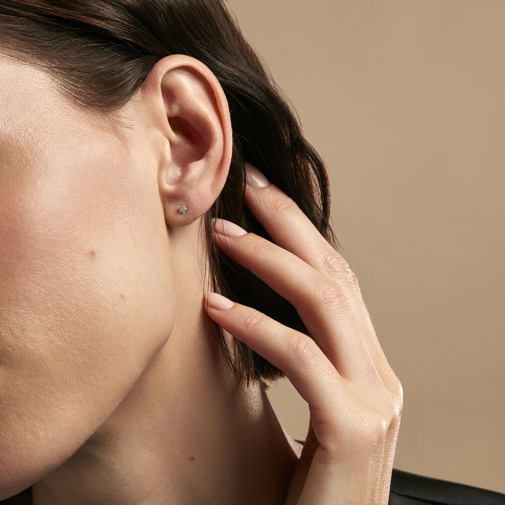 Boucles D'Oreilles Puces Barnabas Or Jaune Oxyde De Zirconium - Puces Femme | Marc Orian