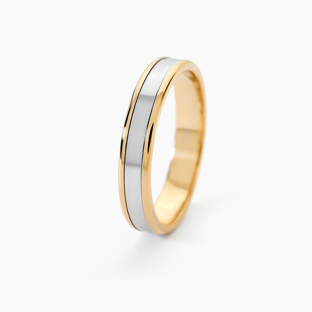 Alliance Hevan Ruban Or Bicolore - Alliances personnalis&eacute;es Unisex | Marc Orian