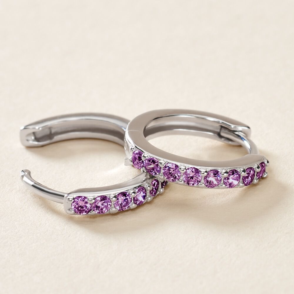 Créoles Rio Argent Blanc Oxyde De Zirconium - Créoles Femme | Marc Orian