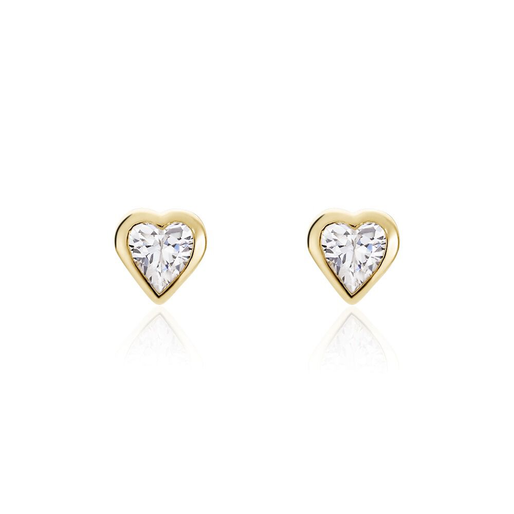 Boucles D'oreilles Puces Femie Plaqué Or Jaune Oxyde De Zirconium - Puces Femme | Marc Orian