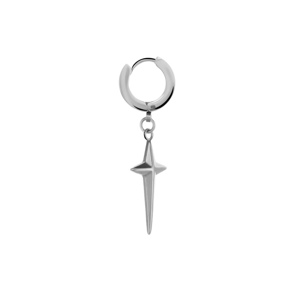Créole Unitaire Acier Blanc Vincenz - Piercings d'oreilles Homme | Marc Orian