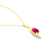 Collier Sagesse Or Jaune Rubis Et Diamant - Colliers avec pierres Femme | Marc Orian