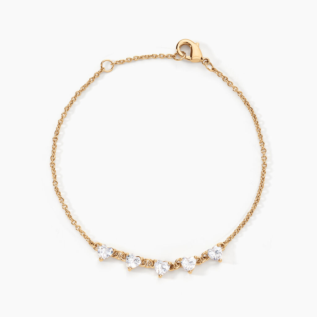Bracelet Po&eacute;sie Ros&eacute;e Plaque Or Jaune Oxyde De Zirconium - Bracelets cha&icirc;nes Femme | Marc Orian