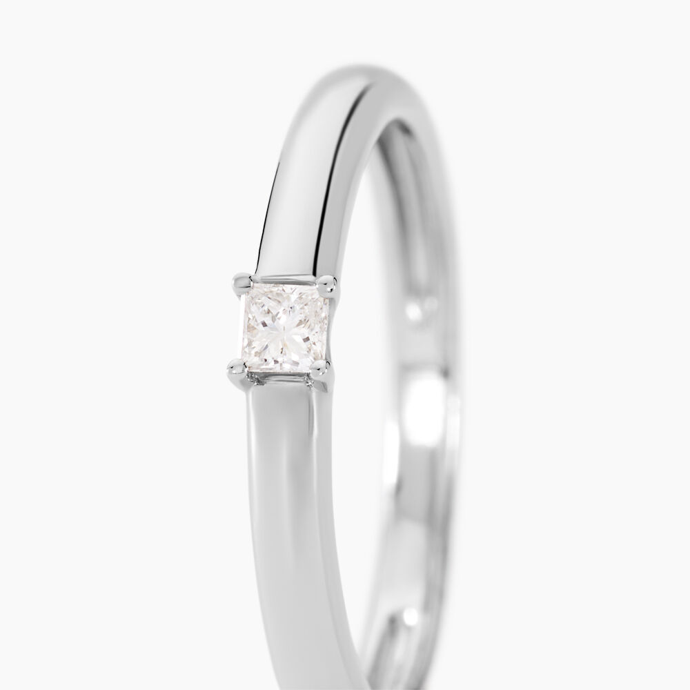 Bague Petula Argent Blanc Diamant Synth&eacute;tique - Solitaires Femme | Marc Orian