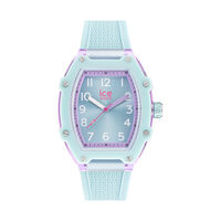 cadran mauve fond bleu sky bracelet silicone bleu sky