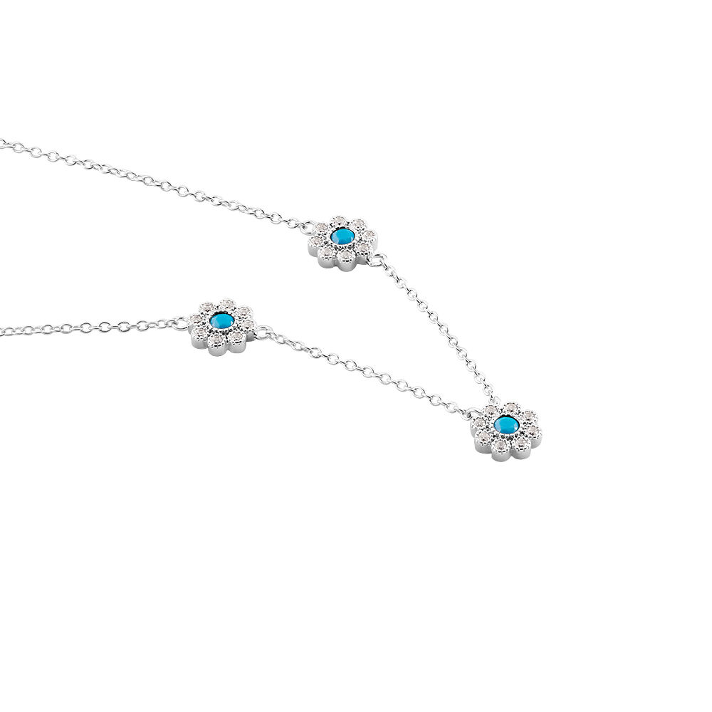 Collier Aurel Argent Blanc Turquoise Oxyde De Zirconium - Colliers avec pierres Femme | Marc Orian