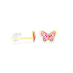Boucles D'oreilles Puces Sulivia Papillon Or Jaune - Puces Enfant | Marc Orian