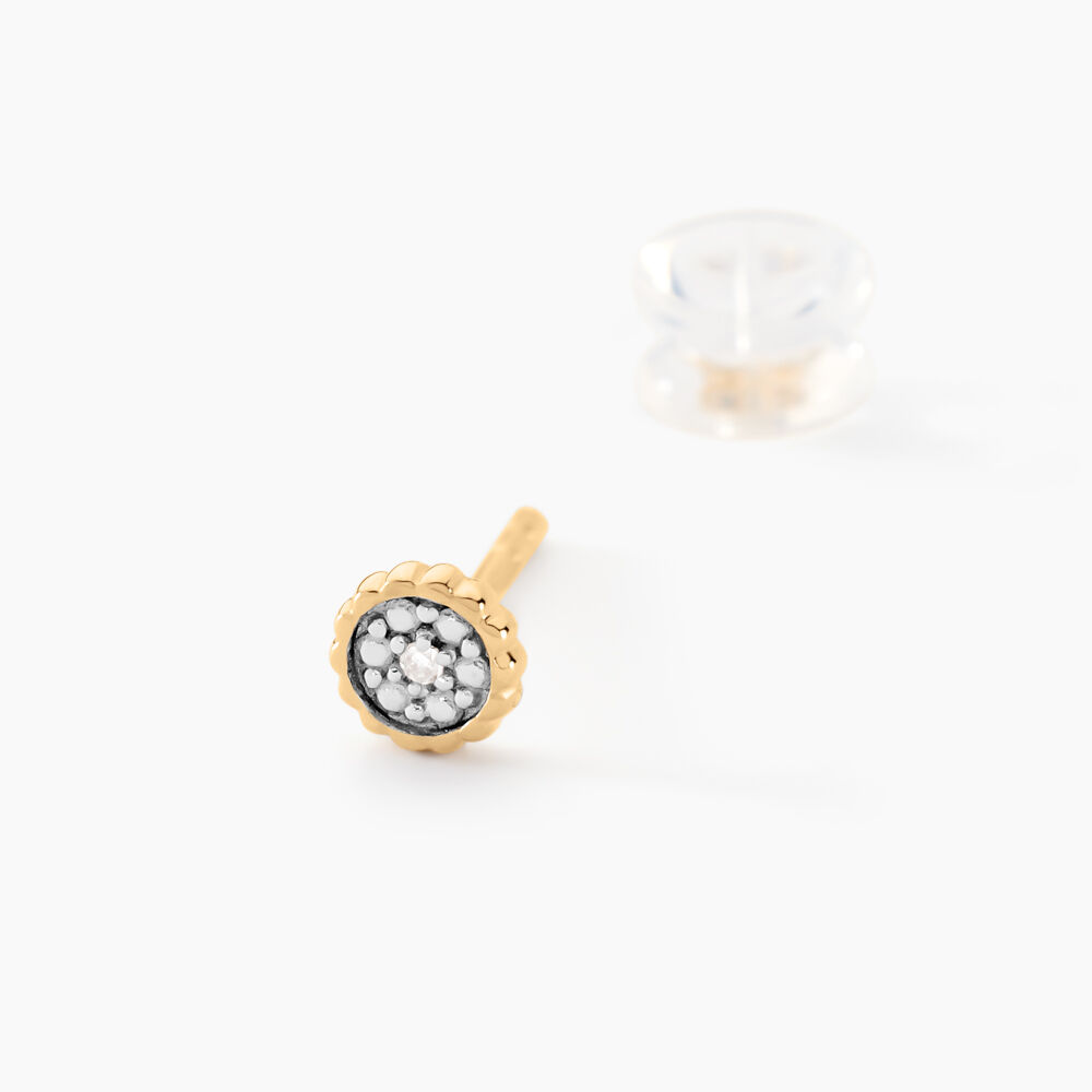 Boucles D'oreilles Puces Mon 1er Diamant Or Jaune Diamant -  Femme | Marc Orian