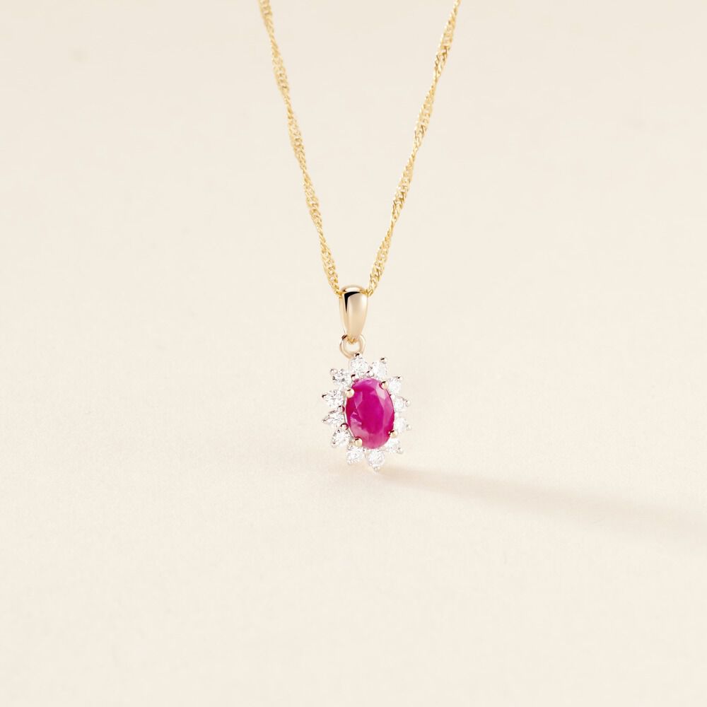 Pendentif Or Jaune Rubis Diamants - Pendentifs Femme | Marc Orian