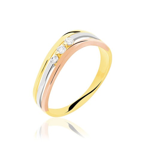Bague Troyen Or Tricolore Diamant - Bagues fiançailles Femme | Marc Orian