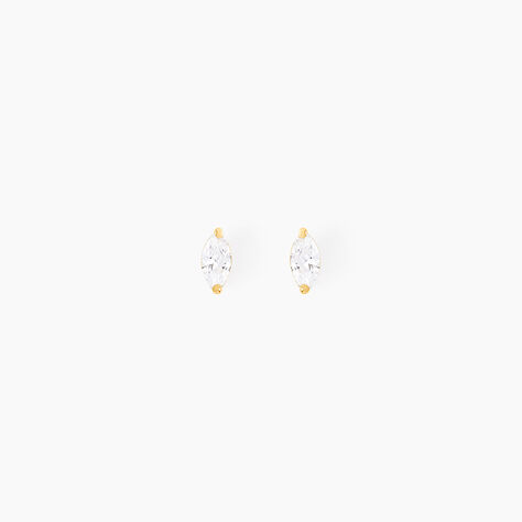 Boucles D'oreilles Puces Muflier Or Jaune Oxyde - Puces Femme | Marc Orian