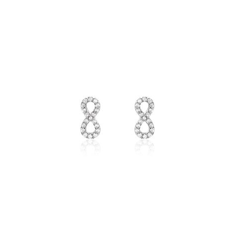 Boucles D'oreilles Puces Terah Argent Blanc Oxyde De Zirconium - Clous d'oreilles Femme | Marc Orian