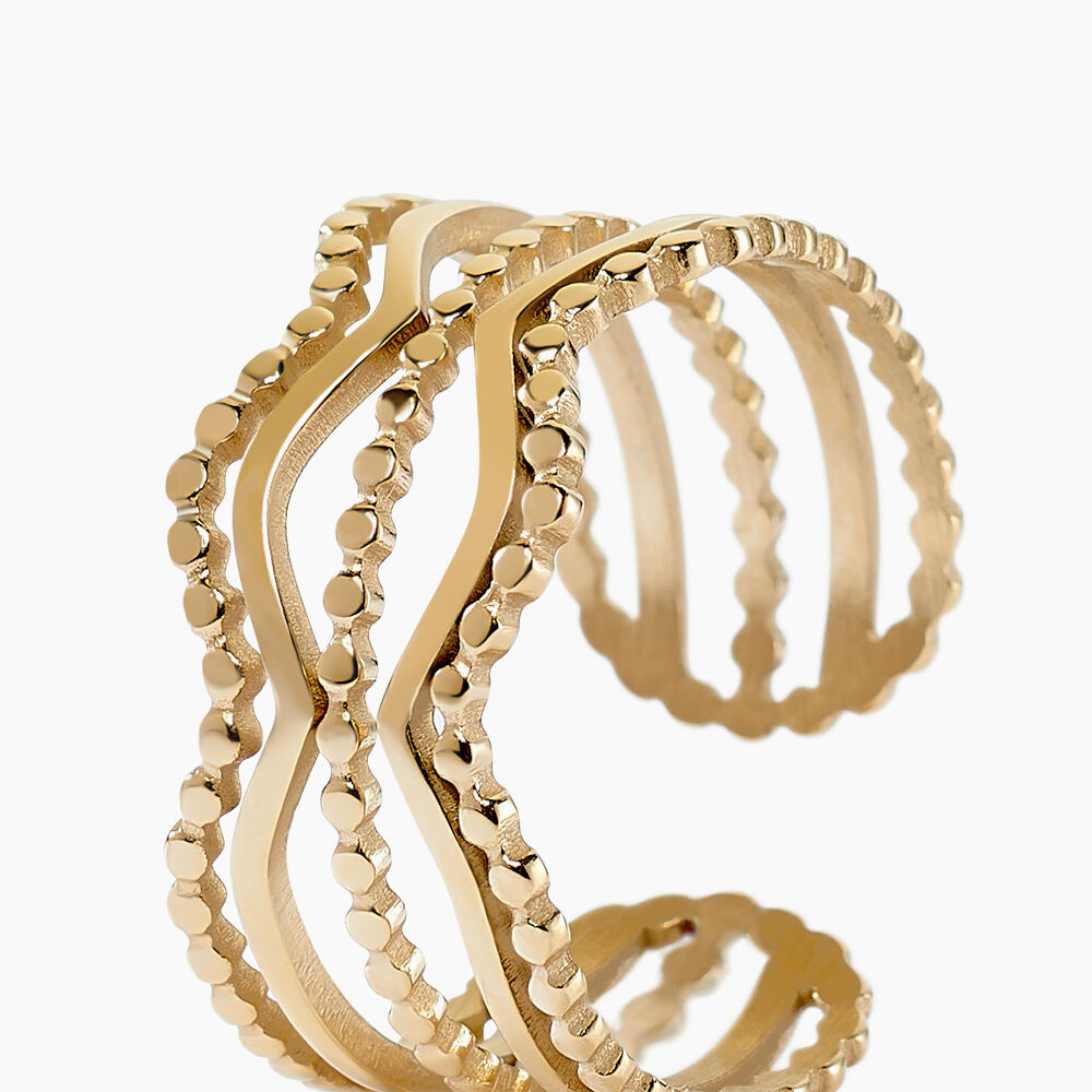 Bague Eva Acier Jaune - Bagues ajustables Femme | Marc Orian