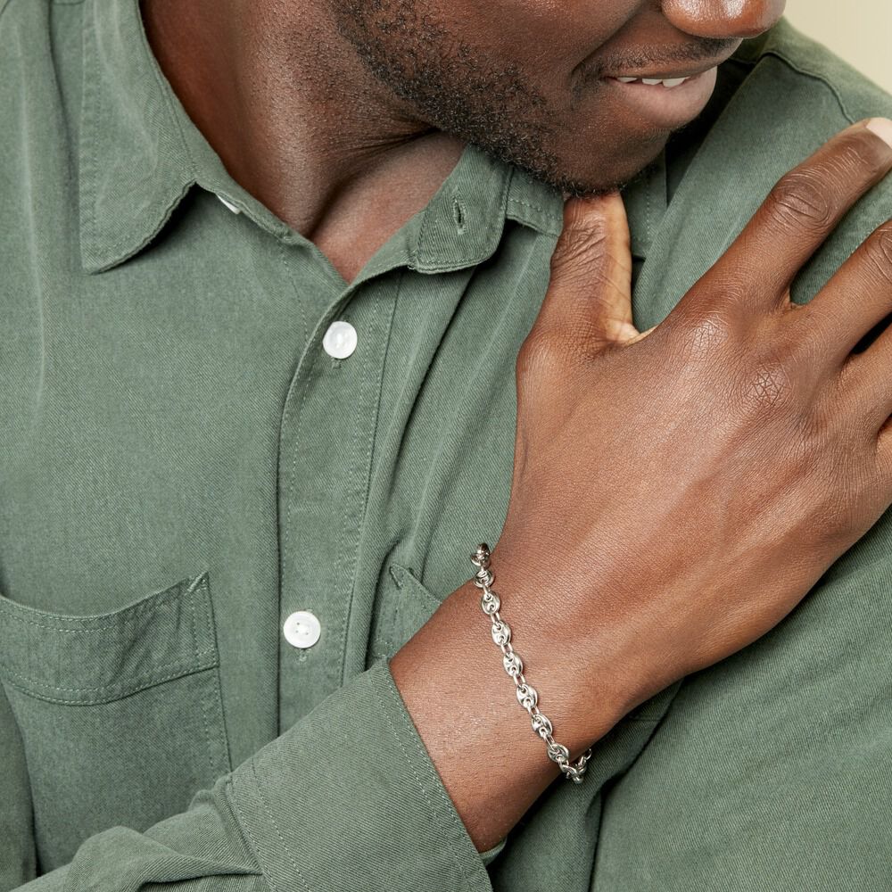 Bracelet Carrus Argent Blanc - Bracelets mailles Homme | Marc Orian