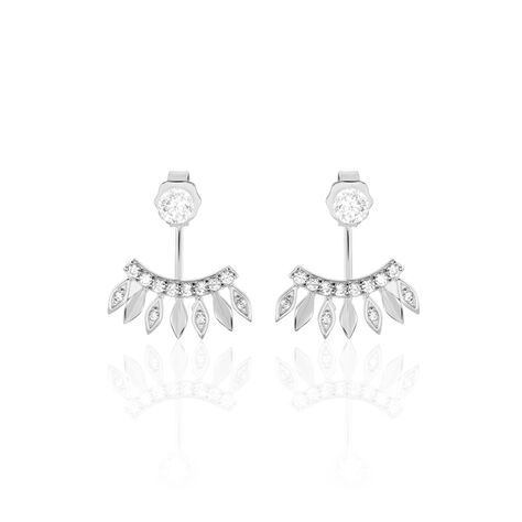 Bijoux D'oreilles Yannique Argent Blanc Oxyde De Zirconium - Piercings d'oreilles Femme | Marc Orian