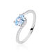 Bague Loriane Or Blanc Topaze Et Oxyde De Zirconium - Bagues pierres fines Femme | Marc Orian