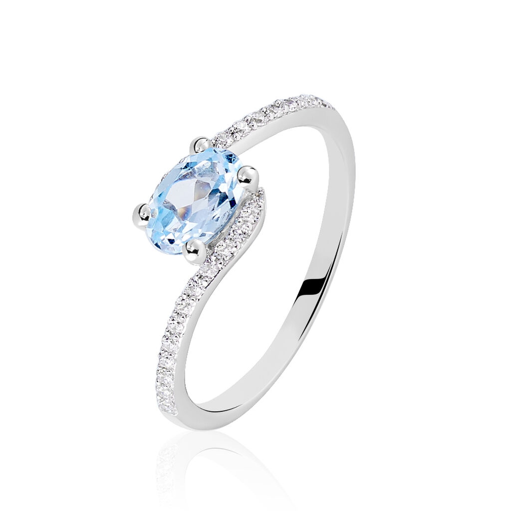 Bague Loriane Or Blanc Topaze Et Oxyde De Zirconium - Bagues pierres fines Femme | Marc Orian