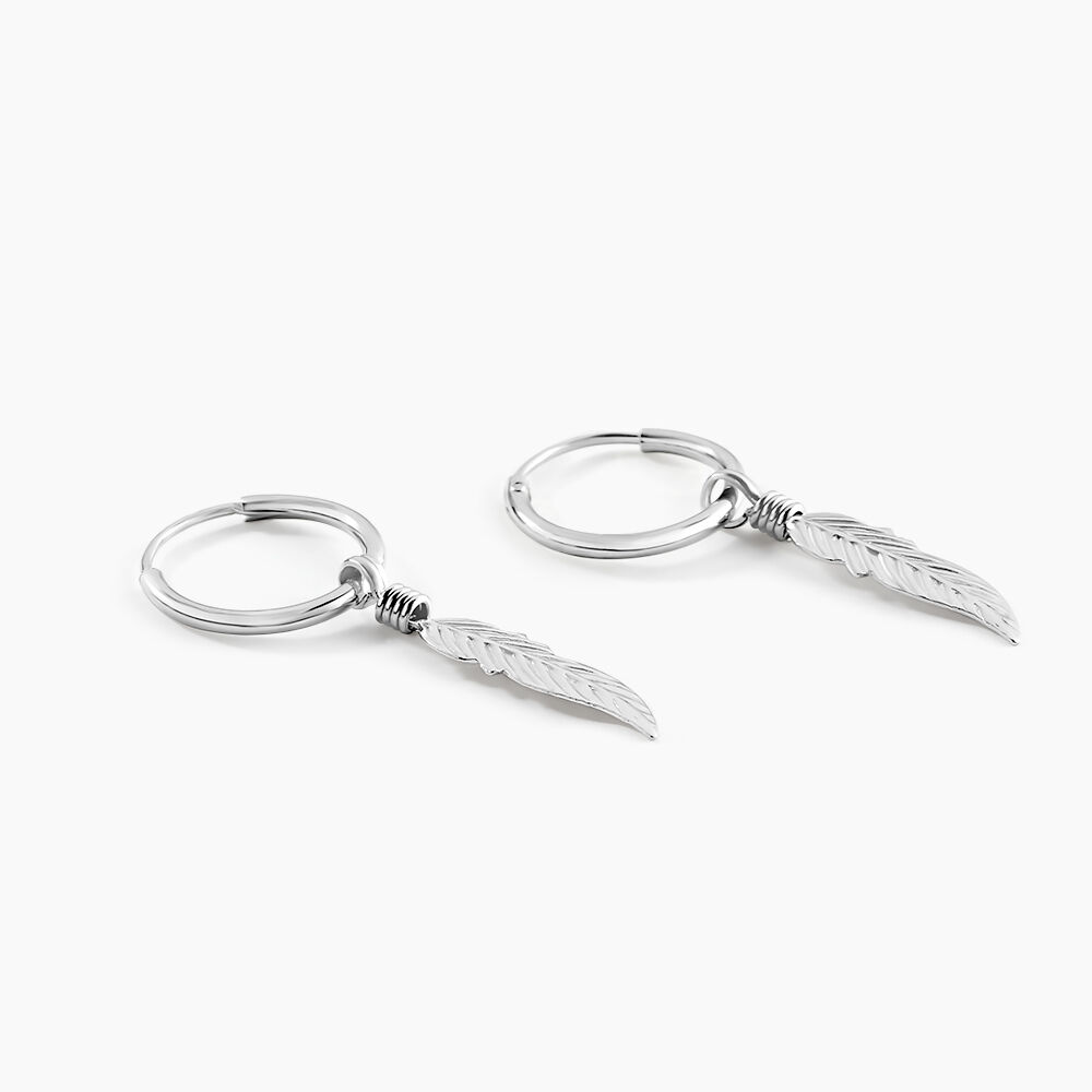 Créoles Elvyn Argent Blanc - Créoles Femme | Marc Orian