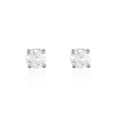 Boucles D'oreilles Puces Or Blanc Victoria Diamants - Puces Femme | Marc Orian