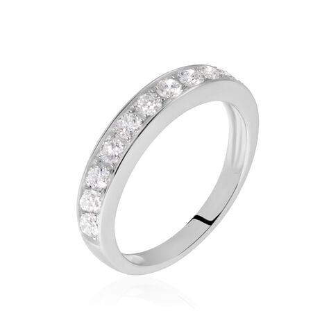 Demi-alliance Or Blanc  Valentine Diamant Synthetique - Alliances avec pierres Femme | Marc Orian