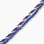 Bracelet Jourdan Renatus Acier Argent&eacute; Lapis Lazuli - Bracelets mailles Homme | Marc Orian