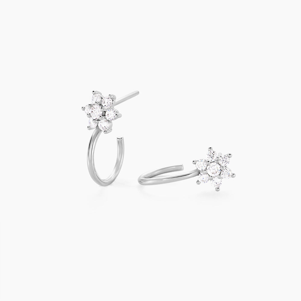 Cr&eacute;oles Galliane Argent Blanc Oxyde De Zirconium - Cr&eacute;oles Femme | Marc Orian
