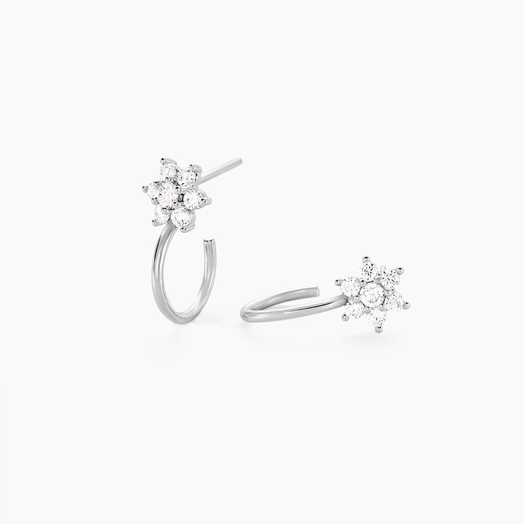 Cr&eacute;oles Galliane Argent Blanc Oxyde De Zirconium - Cr&eacute;oles Femme | Marc Orian