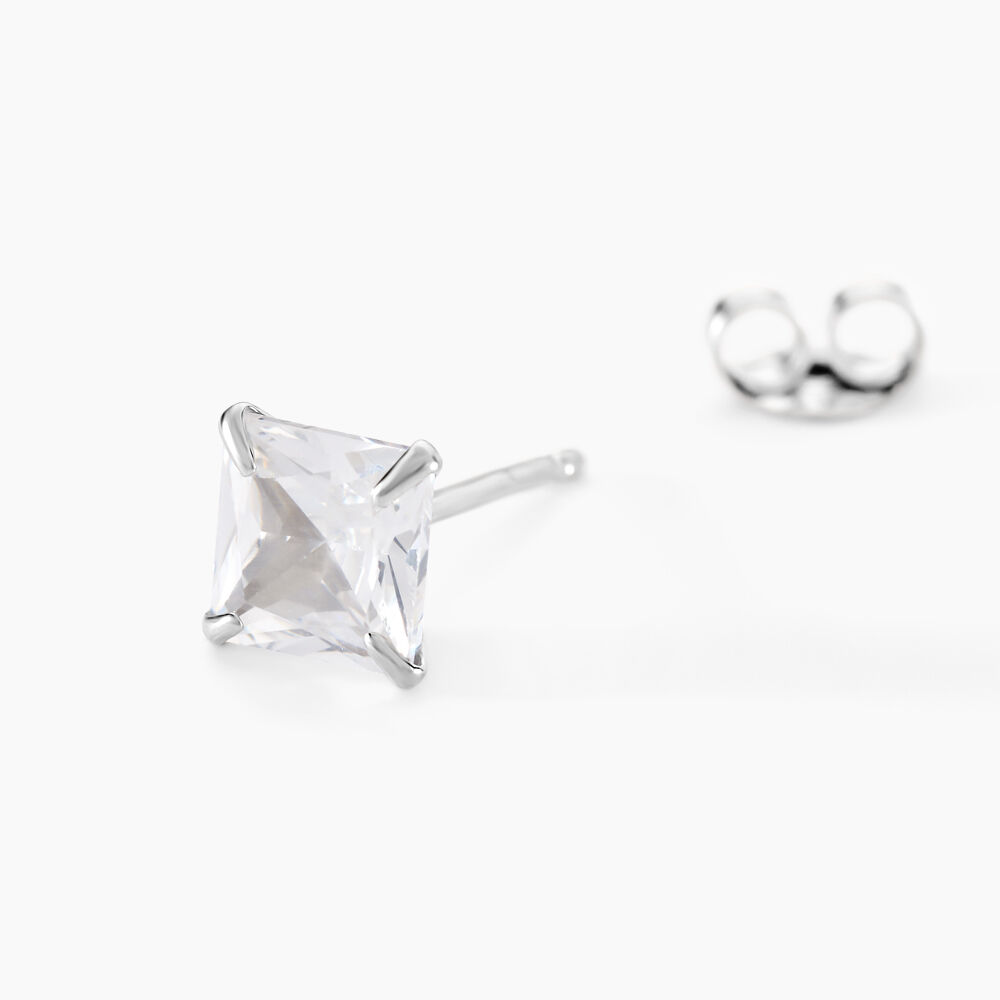 Boucle D'oreille Puce Unitaire Paco Argent Blanc Oxyde De Zirconium - Puces Homme | Marc Orian