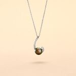 Collier Anais Or Blanc Perle De Culture Et Oxyde De Zirconium - Colliers avec pierres Femme | Marc Orian