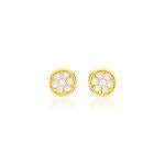 Boucles D'oreilles Puces Pastille Serti Clos Or Jaune Oxyde - Puces Femme | Marc Orian