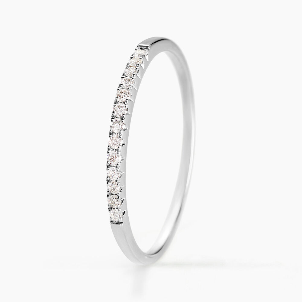 Alliance Pristina Or Blanc Diamant - Alliances avec pierres Femme | Marc Orian