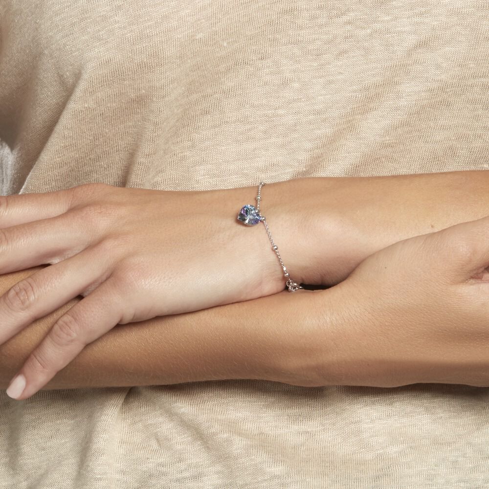 Bracelet Isin Argent Blanc Pierre De Synthese - Bracelets chaînes Femme | Marc Orian