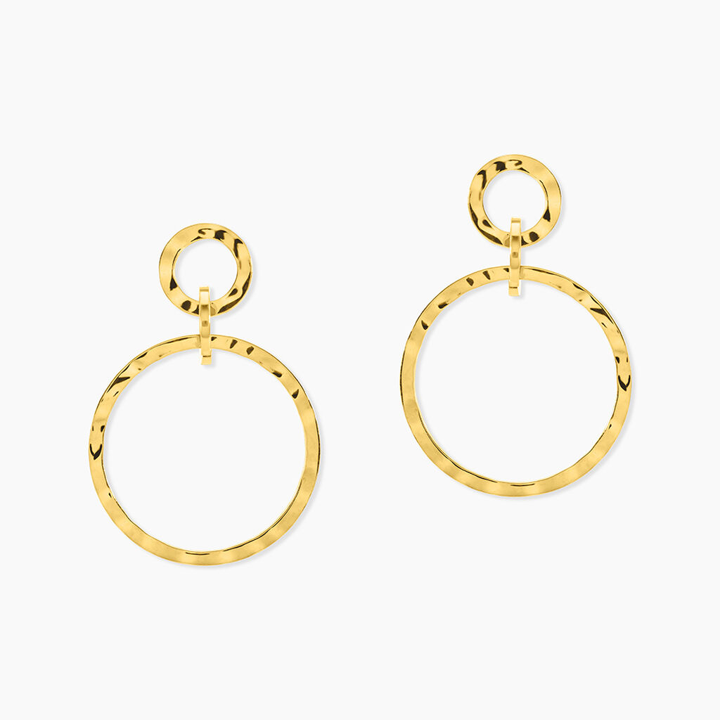 Boucles D'oreilles Pendantes Oia Acier Jaune - Pendantes Femme | Marc Orian