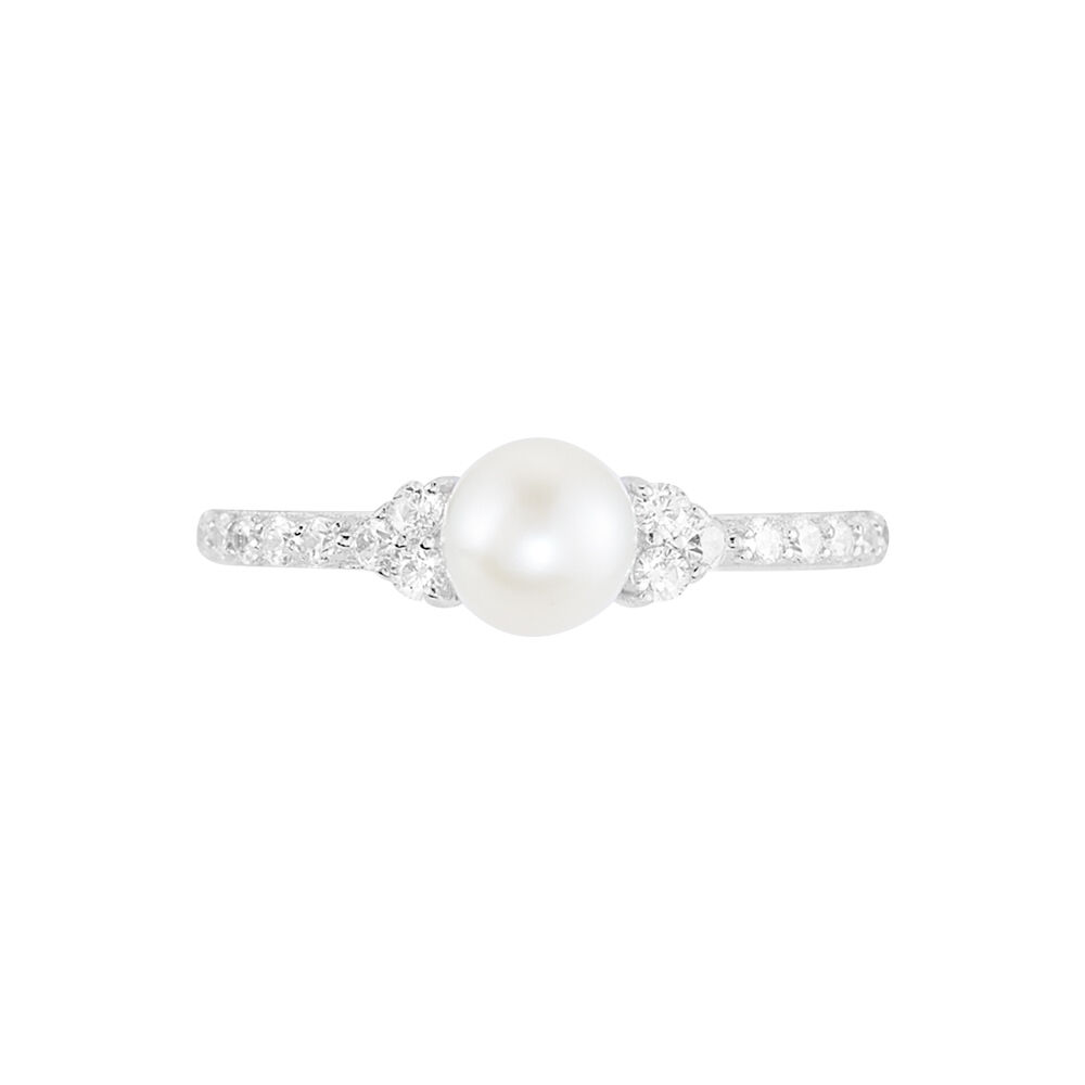 Bague Florenty Argent Blanc Perle De Culture Et Oxyde De Zirconium - Bijoux fantaisie Femme | Marc Orian