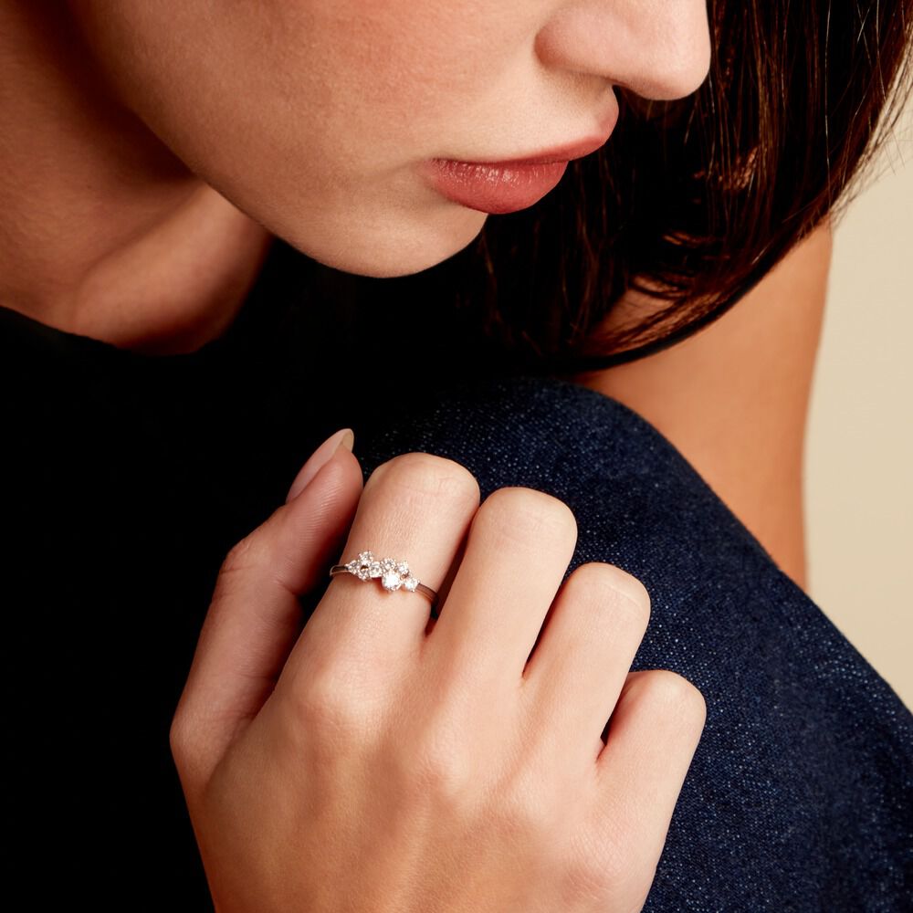 Bague Eden Argent Blanc Oxyde De Zirconium - Bagues avec pierre Femme | Marc Orian