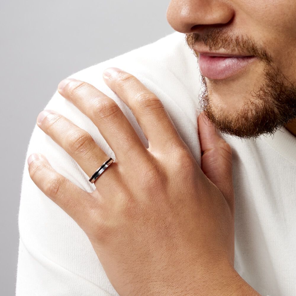 Alliance Dylis Argent Blanc - Alliances duo Homme | Marc Orian