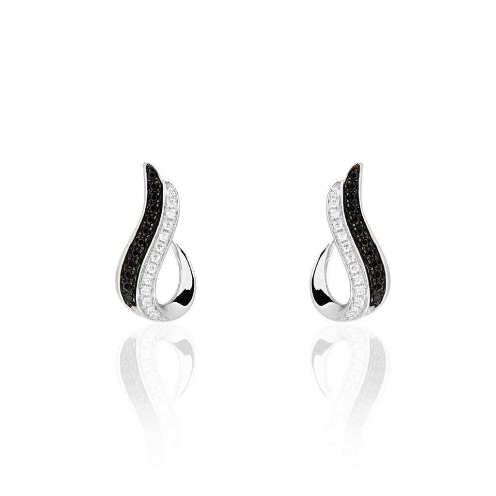 Boucles D'oreilles Puces Priscillia Argent Blanc Oxyde De Zirconium - Puces Femme | Marc Orian