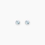 Boucles D'oreilles Puces Edy Serti Clos Or Blanc Topaze - Puces Femme | Marc Orian