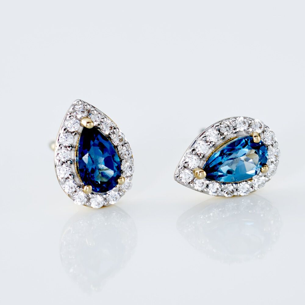 Boucles D'oreilles Puces Or Jaune Leroy Topaze - Puces Femme | Marc Orian